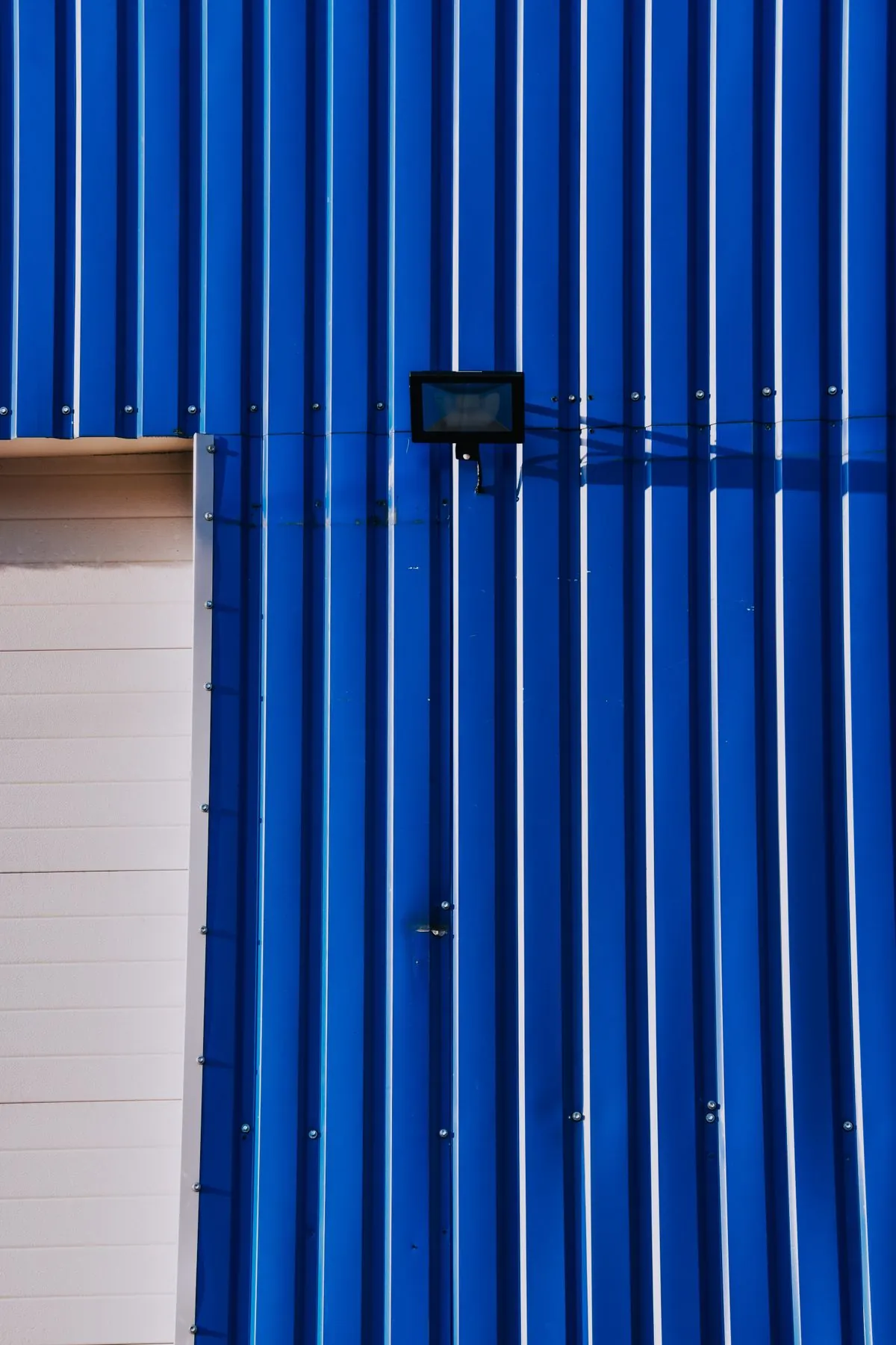 Industrial building exterior with metal siding panels