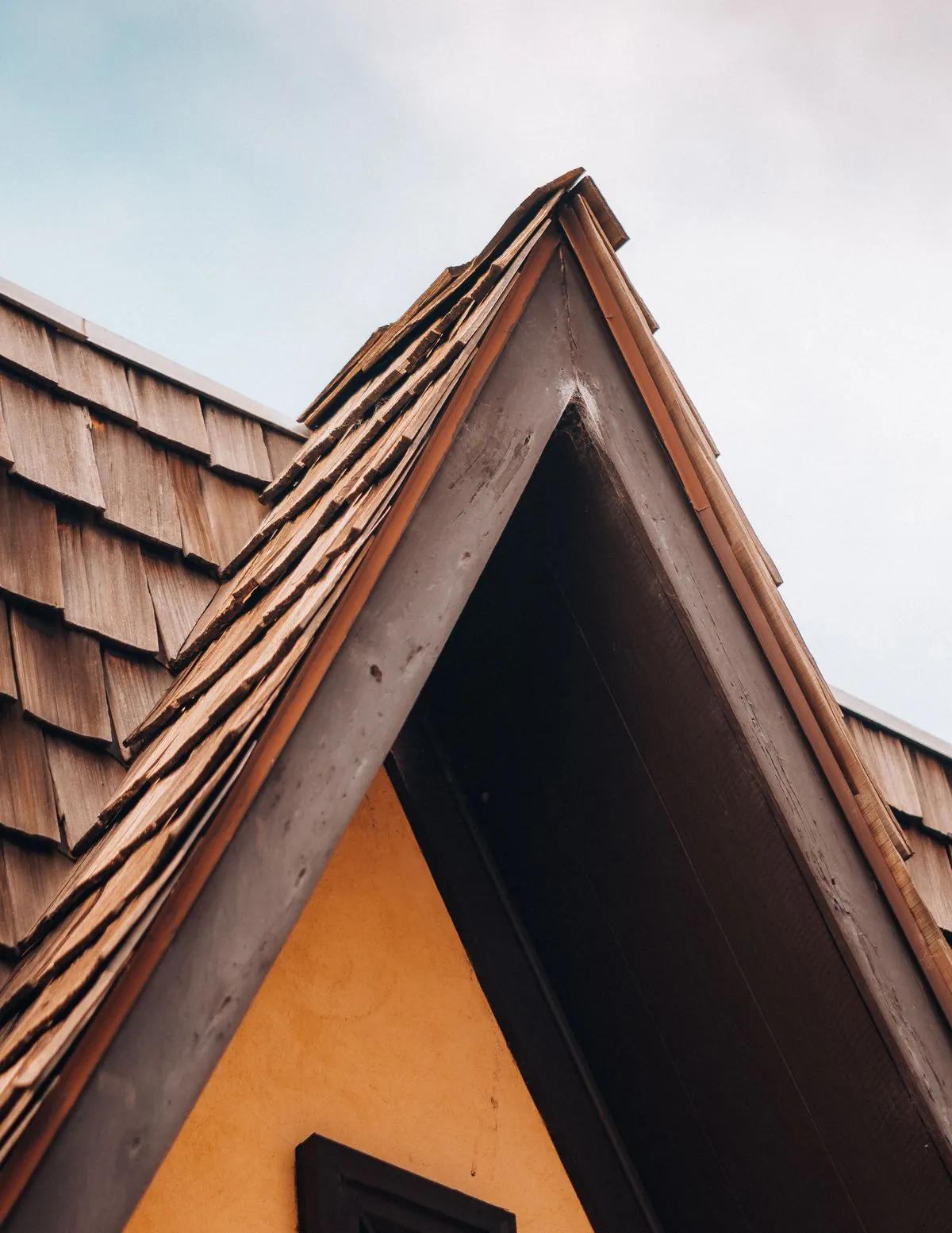 Close view of a residential shingle roof
