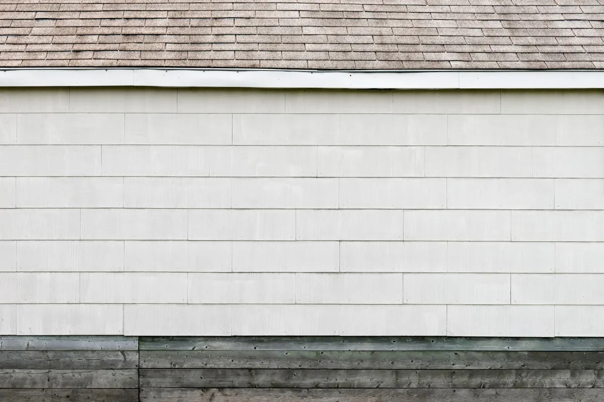 Lap siding and shingle roofline on a finished home